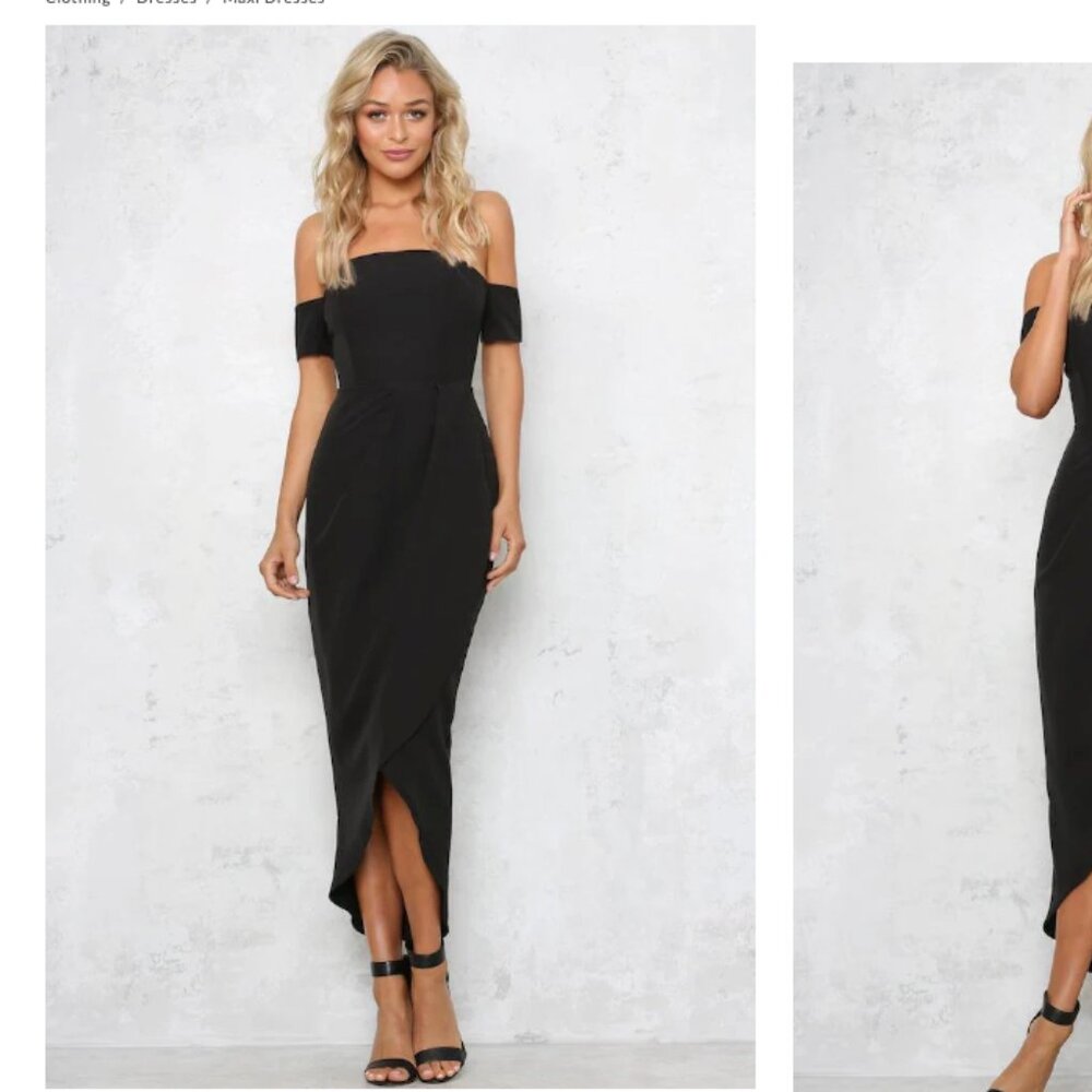 Hello Molly - Black Fixated Maxi Dress - S